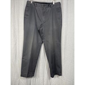Brooks Brothers Pants Mens 36x29.5 Gray Advantage Chino Clark Flat Front Preppy*